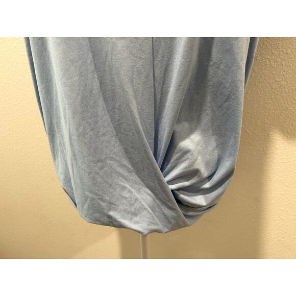 Ideology Women's Plus Size 2X Solid Recycled Pullover Top Short Sleeve Blue B68 - Picture 2 of 8